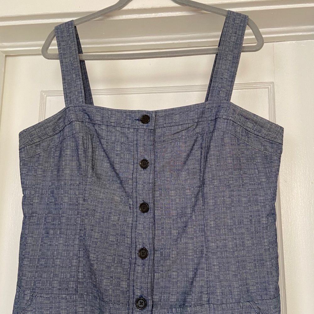 Derek Lam Chambray Button Front Dress w Pockets 16 - Picture 6 of 11